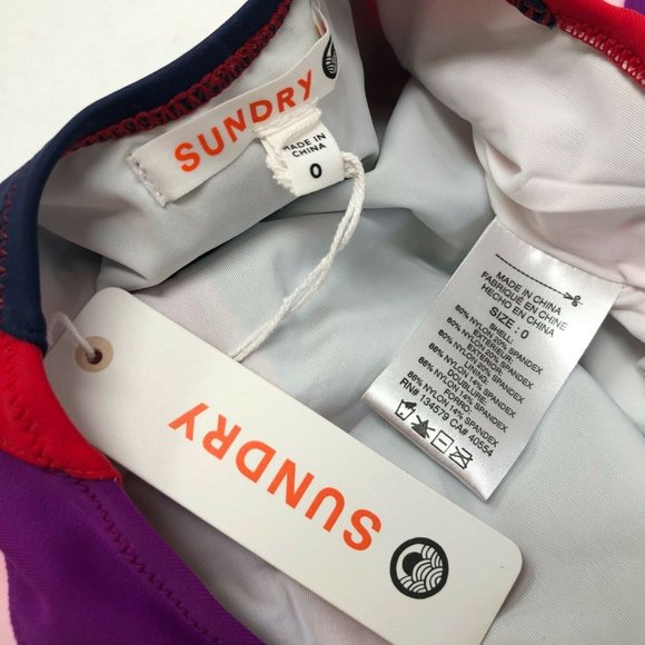 Sundry Anthropologie Colorblock One Piece Swim Suit Size X-Small XS Bathing 0 - Picture 8 of 12